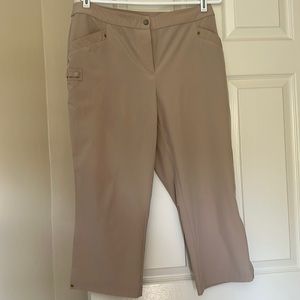 Chicos Zenergy golf pants. Khaki/beige color